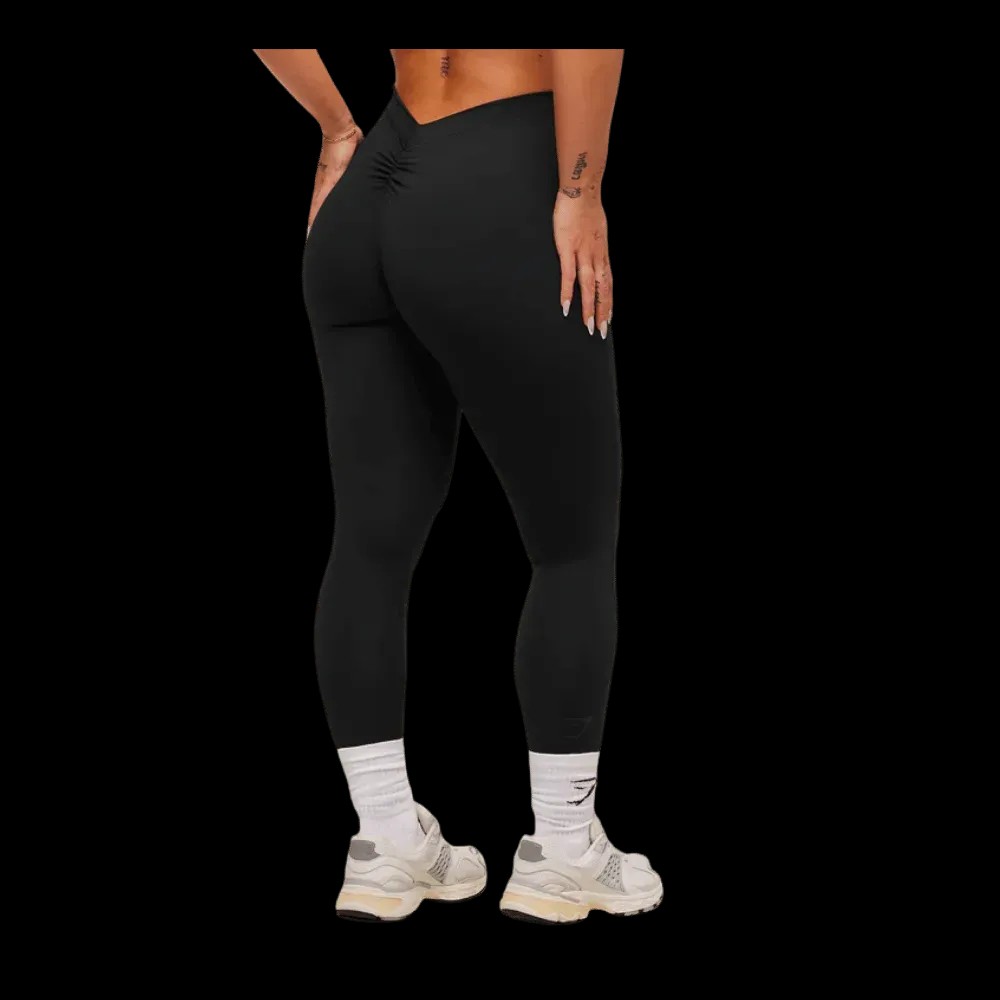 Gymshark Lifting Dipped Waistband Leggings Black - HypeFly India View 2