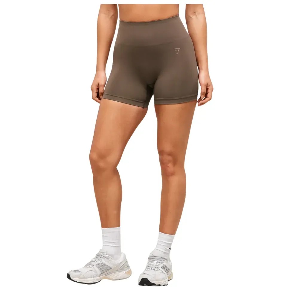 Gymshark Lift Seamless Shorts Walnut Brown - HypeFly India View 1