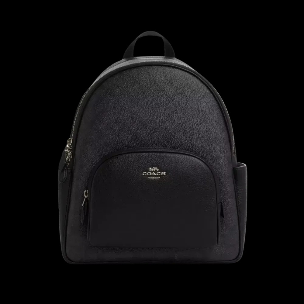 Coach Court Backpack In Signature Canvas Charcoal - HypeFly India View 1