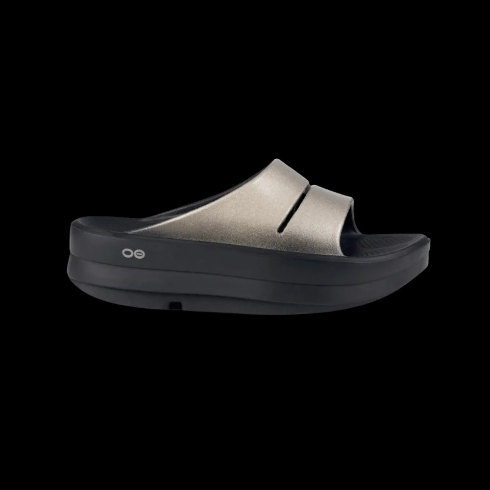 Oofos OOmega OOahh Luxe Sandal - Latte - HypeFly India View 1