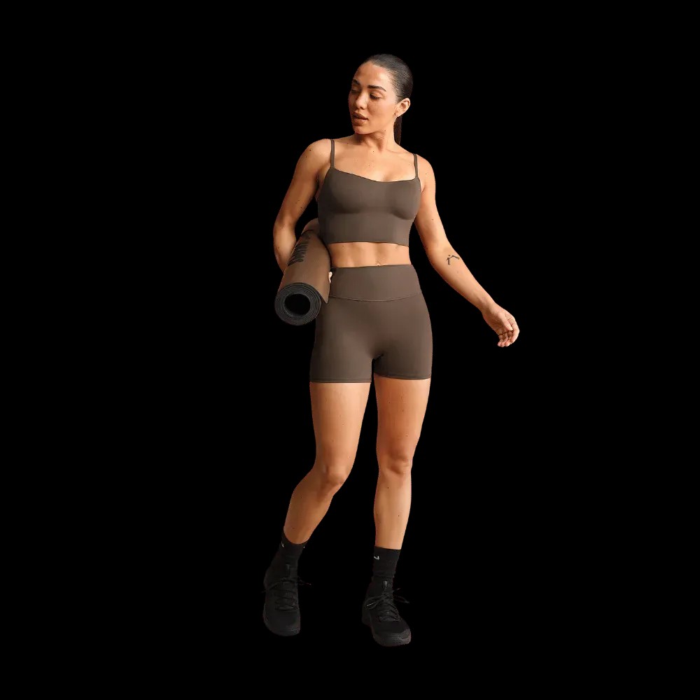Nike X Skims Matte Women's High-Waisted 3" Boyshorts Dark Sepia - HypeFly India View 1