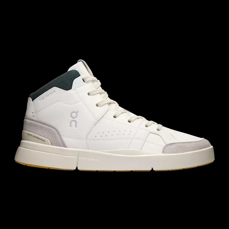 On Running THE ROGER Clubhouse Mid White Evergreen - HypeFly India View 1