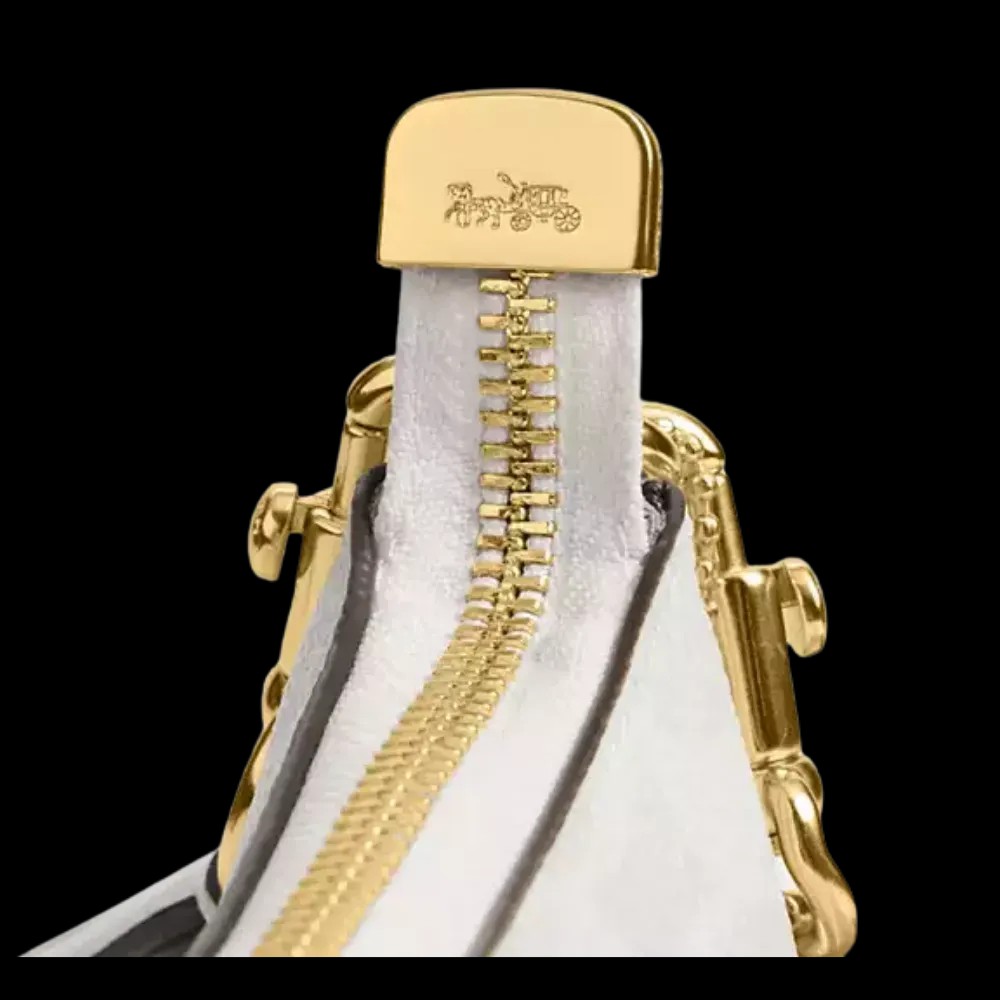 Coach Teri Shoulder Bag In Signature Canvas Chalk and Gold - HypeFly India View 4