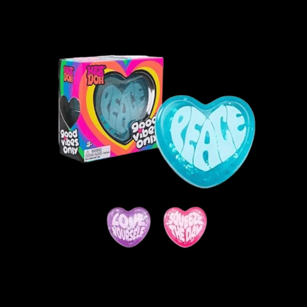NeeDoh Good Vibes Only Squishy Fidget Toy (Text on Heart May Vary) Blue - HypeFly India View 2