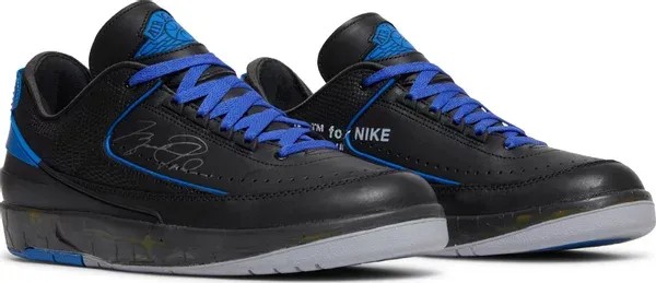 Off-White x Air Jordan 2 Retro Low SP 'Black Varsity Royal' - HypeFly India View 2