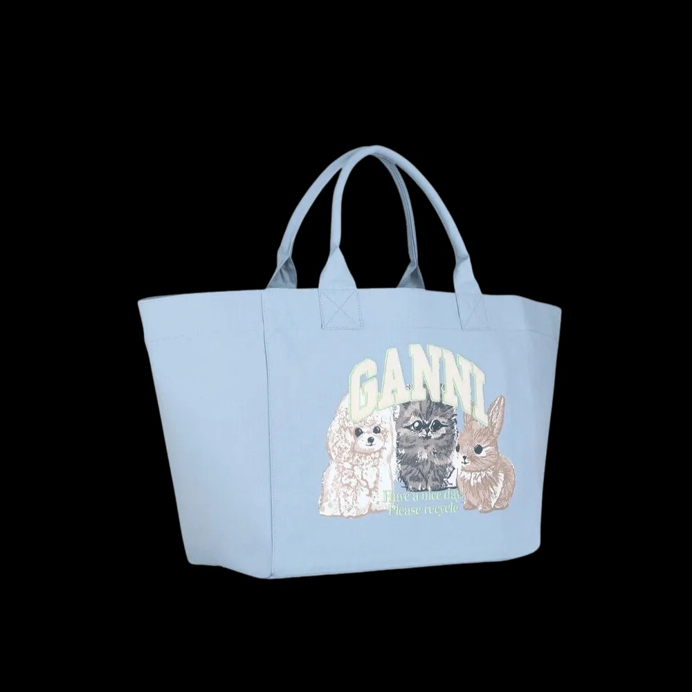 Ganni Blue XXL Animal Print Tote - HypeFly India View 2