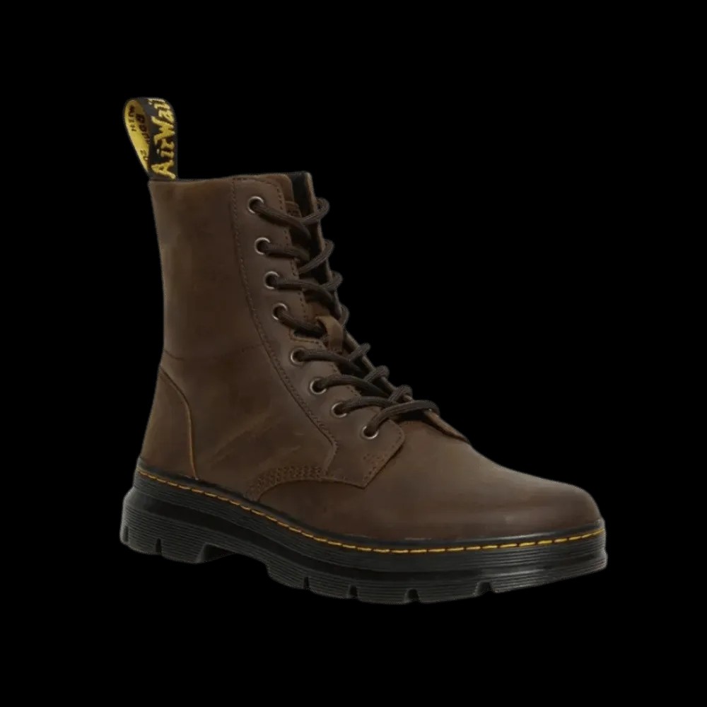 Dr Martens Combs Crazy Horse Leather Casual Boots Brown  - HypeFly India View 3