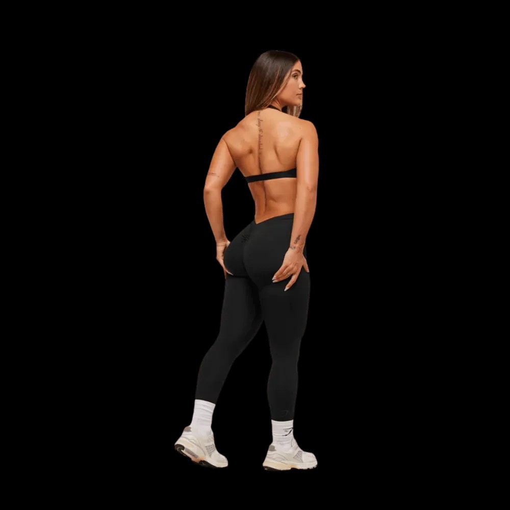 Gymshark Lifting Dipped Waistband Leggings Black - HypeFly India View 4