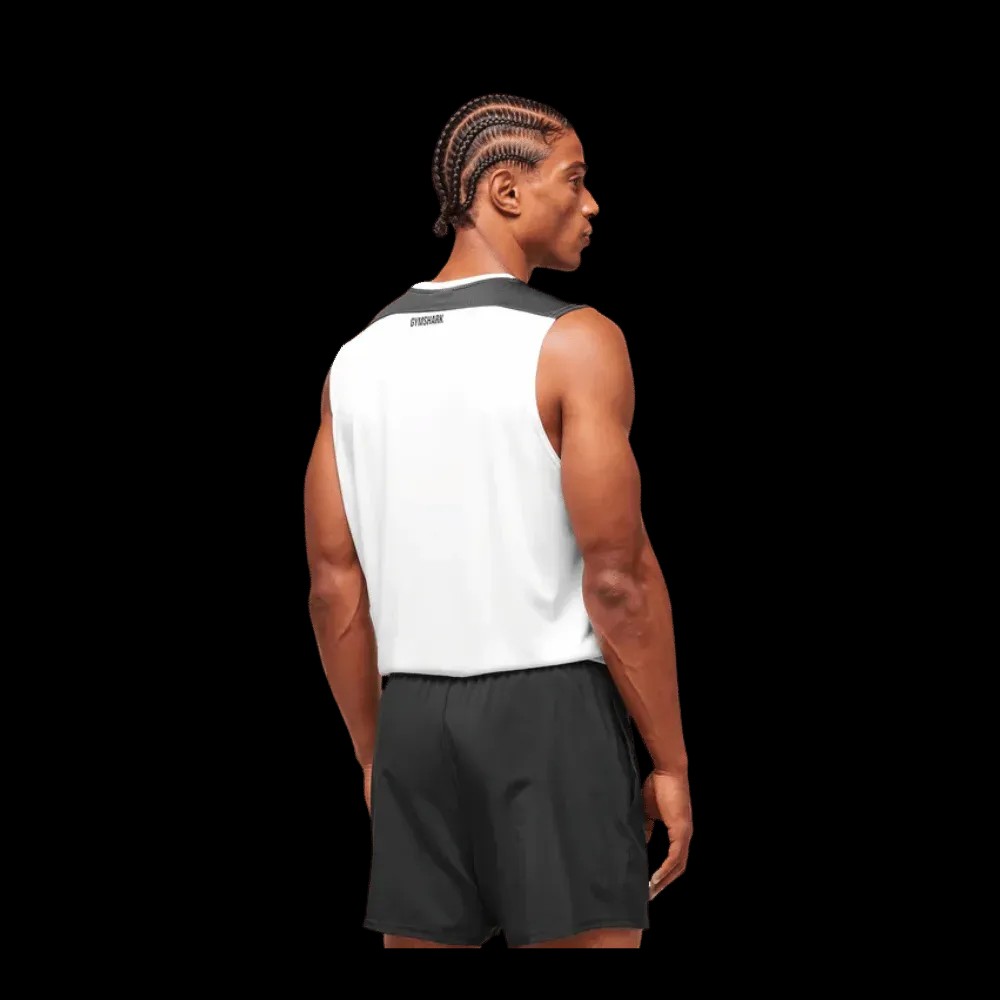 Gymshark Arrival Block Tank Regular Fit White - HypeFly India View 2
