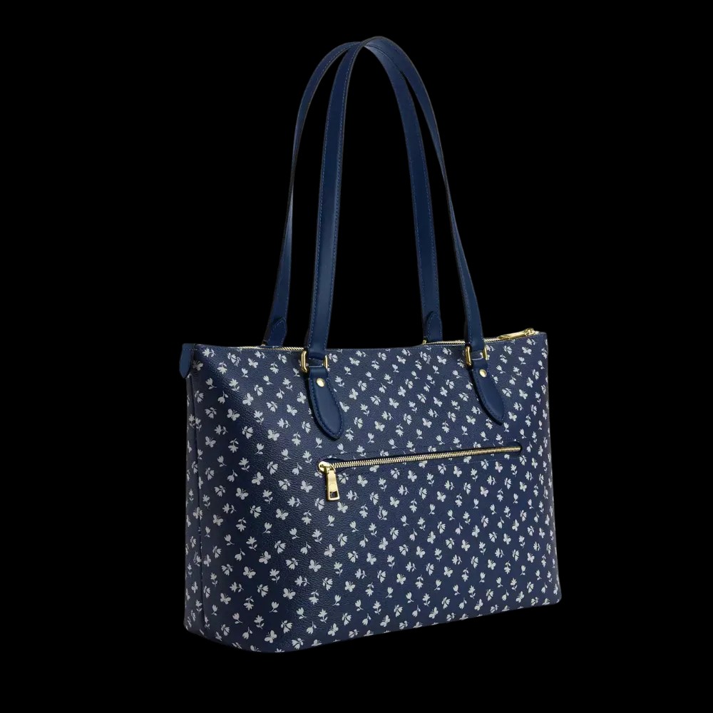 Coach Gallery Tote Bag With Floral Print Deep Blue - HypeFly India View 2