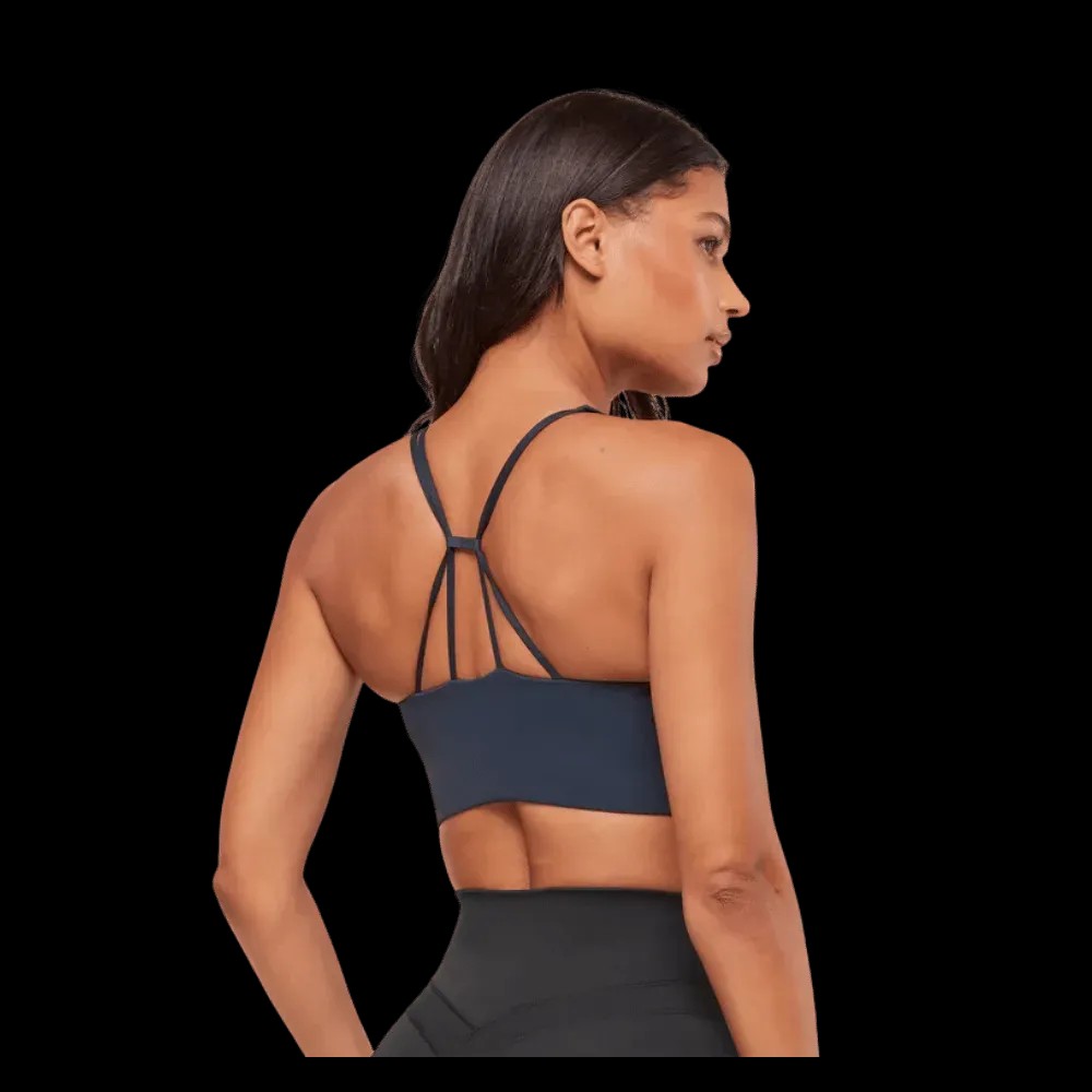 Gymshark Cross Over Sports Bra Heavy Blue - HypeFly India View 5