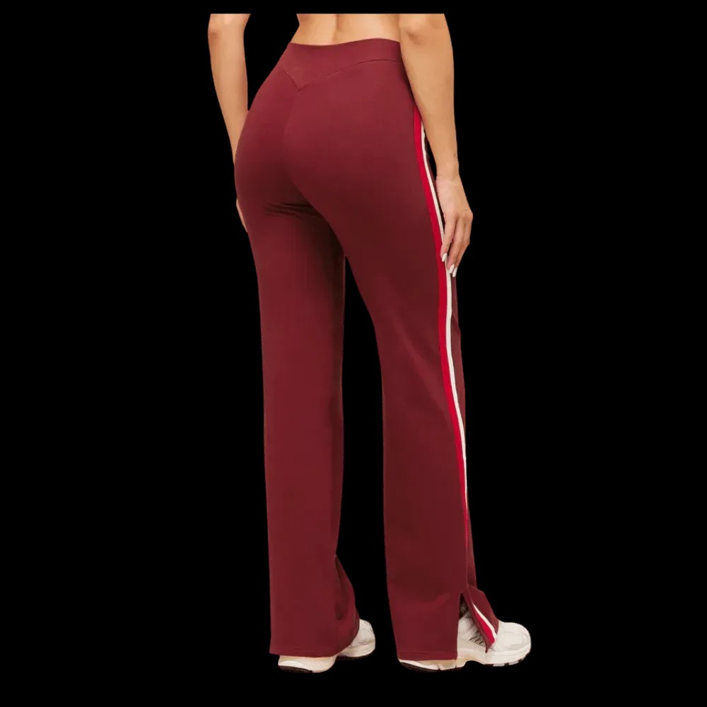 Gymshark Piping Wide Leg Pant Sets Red - HypeFly India View 4
