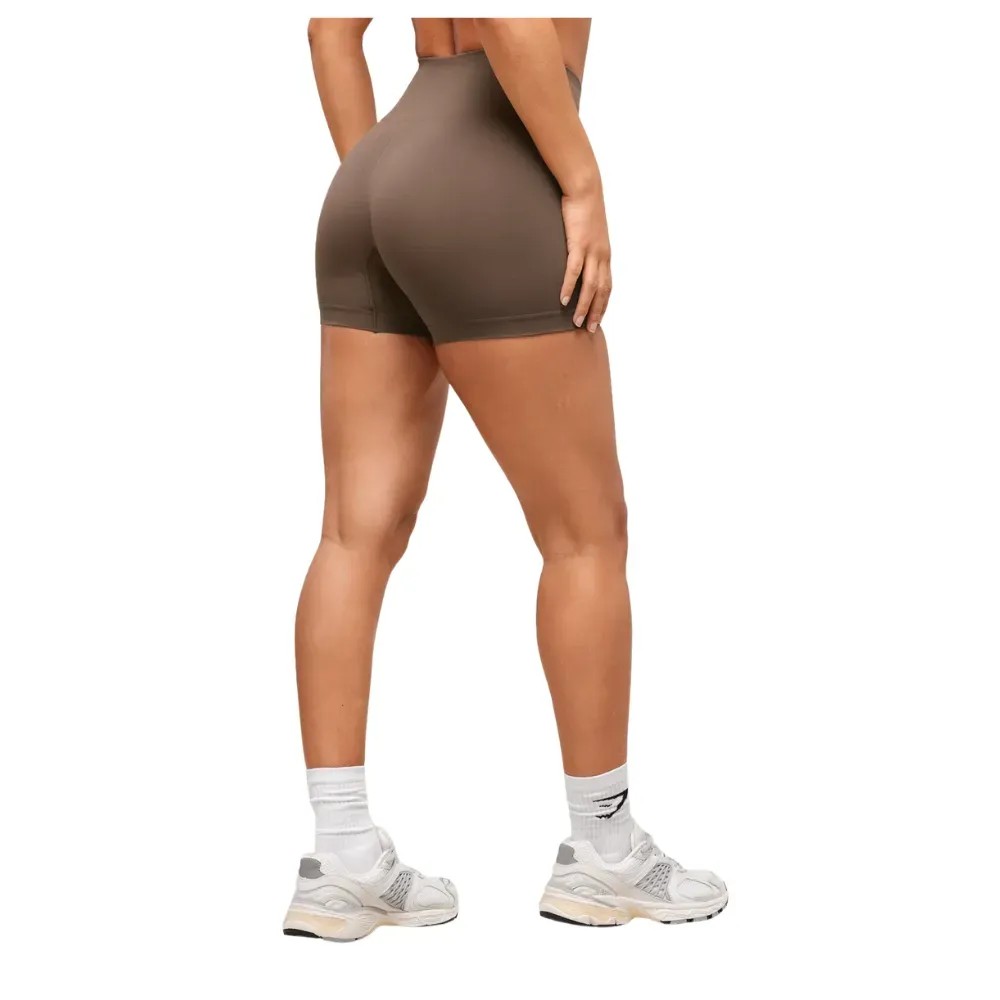 Gymshark Lift Seamless Shorts Walnut Brown - HypeFly India View 2