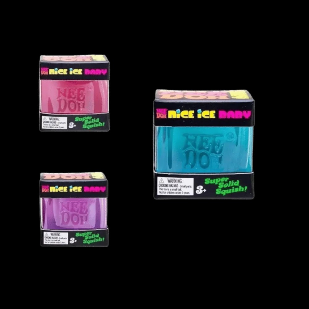 NeeDoh NeeDoh Nice Ice Baby Squishy Fidget Toy 3x Lot Pink Blue Purple - HypeFly India View 1