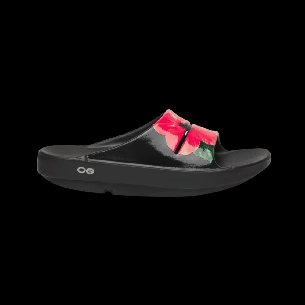 Oofos OOahh Limited Slide Sandal - Hibiscus - HypeFly India View 1