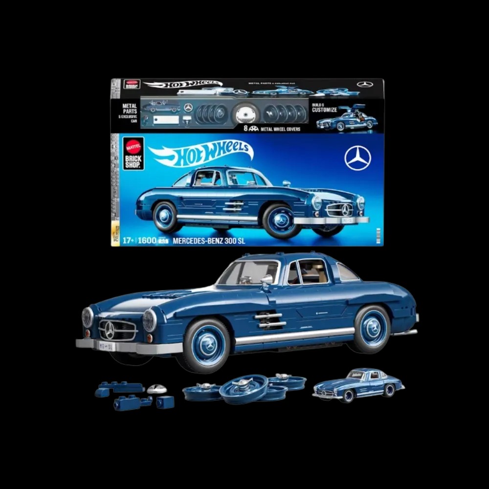 Mattel Brick Shop Hot Wheels Mercedes-Benz 300 SL Building Set - HypeFly India View 1