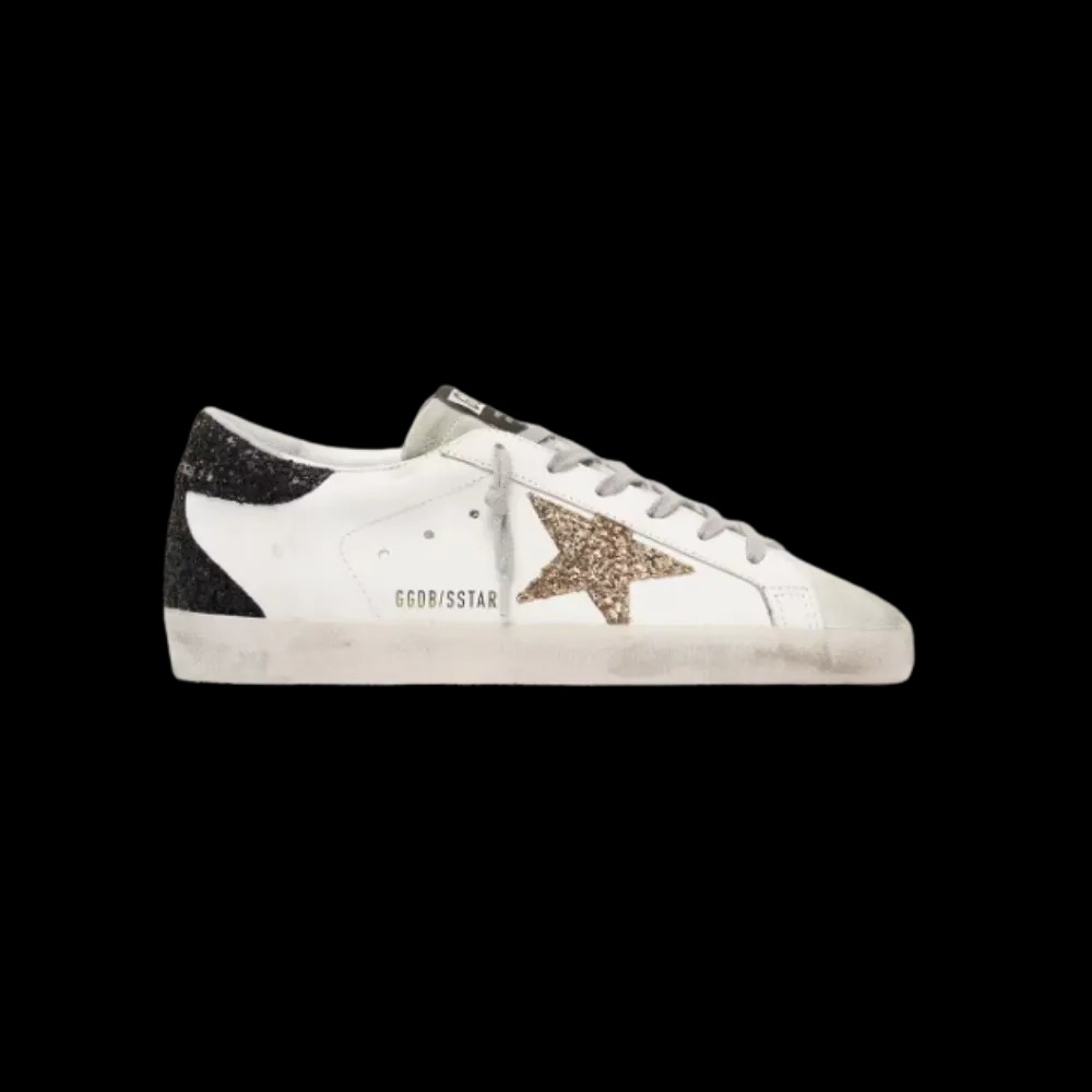 Golden Goose Super-Star In Nappa Leather With Gold Glitter Star - HypeFly India View 1