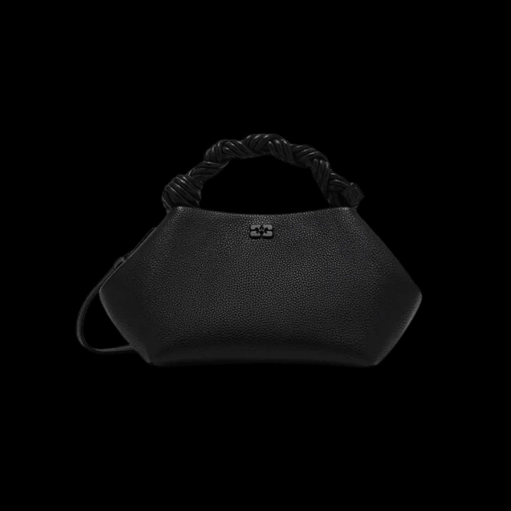 Ganni Black Grained Small Bou Bag - HypeFly India View 1