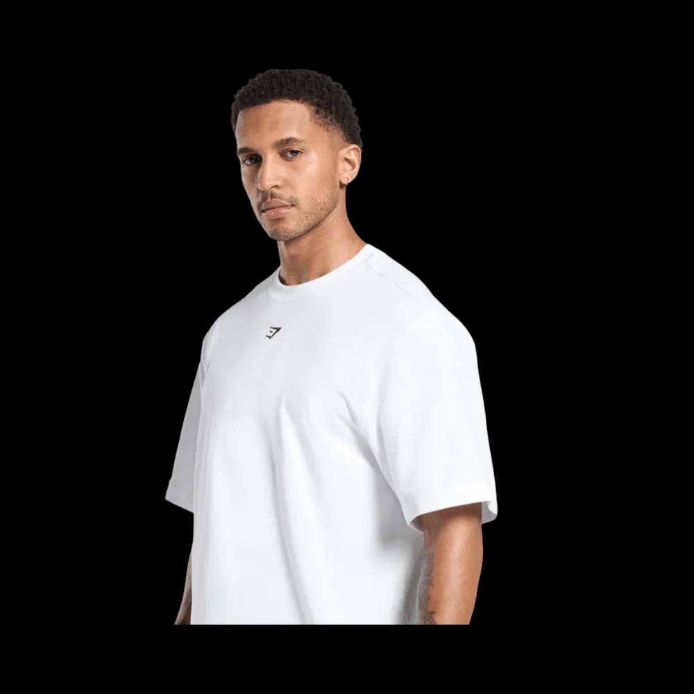 Gymshark Rest Day Essentials Boxy T-Shirt White - HypeFly India View 4