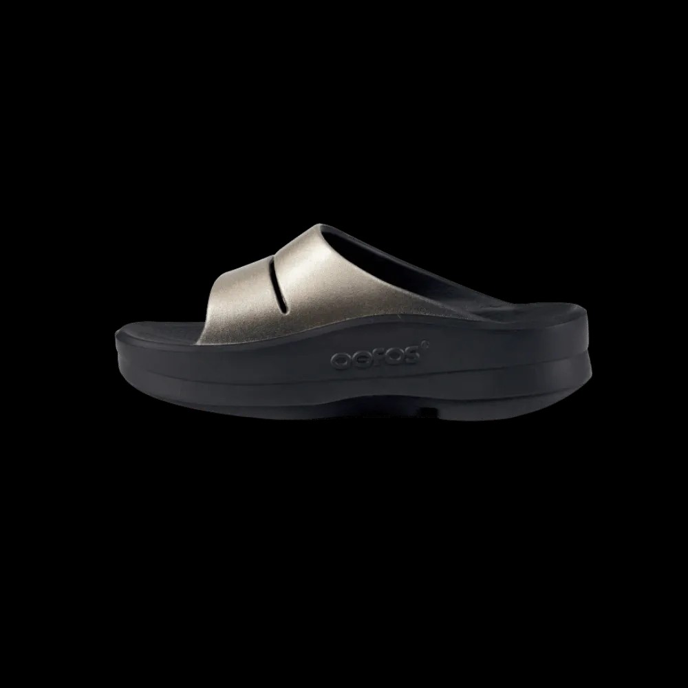 Oofos OOmega OOahh Luxe Sandal - Latte - HypeFly India View 2