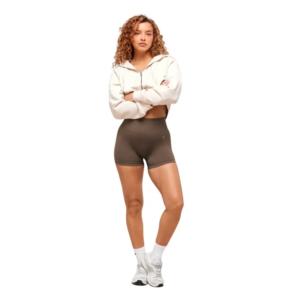 Gymshark Lift Seamless Shorts Walnut Brown - HypeFly India View 4