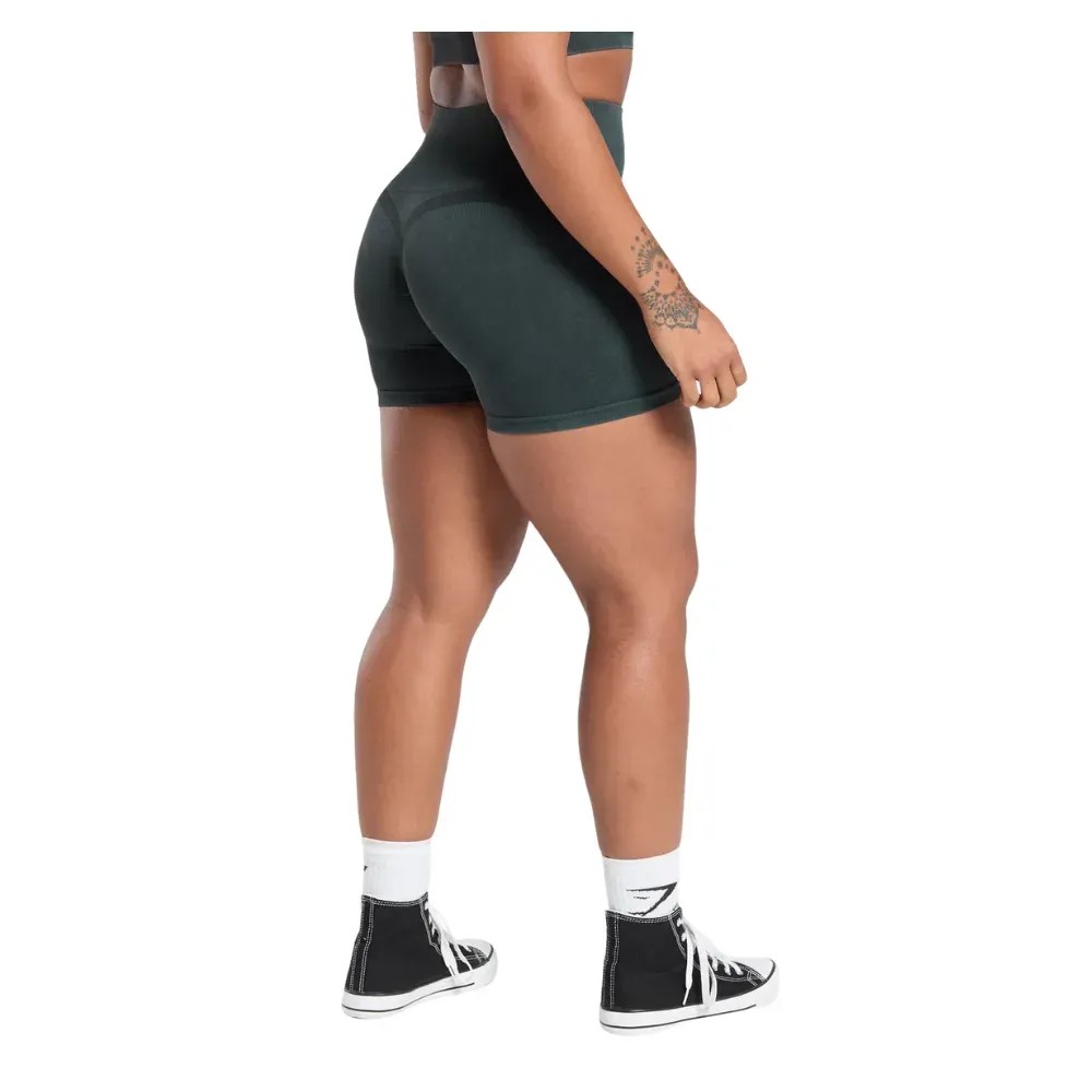 Gymshark Gains Seamless Washed Shorts Black - HypeFly India View 2