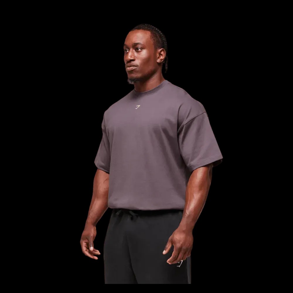 Gymshark Forged By Iron T-Shirt Extreme Oversized Fit Brushed Purple - HypeFly India View 2