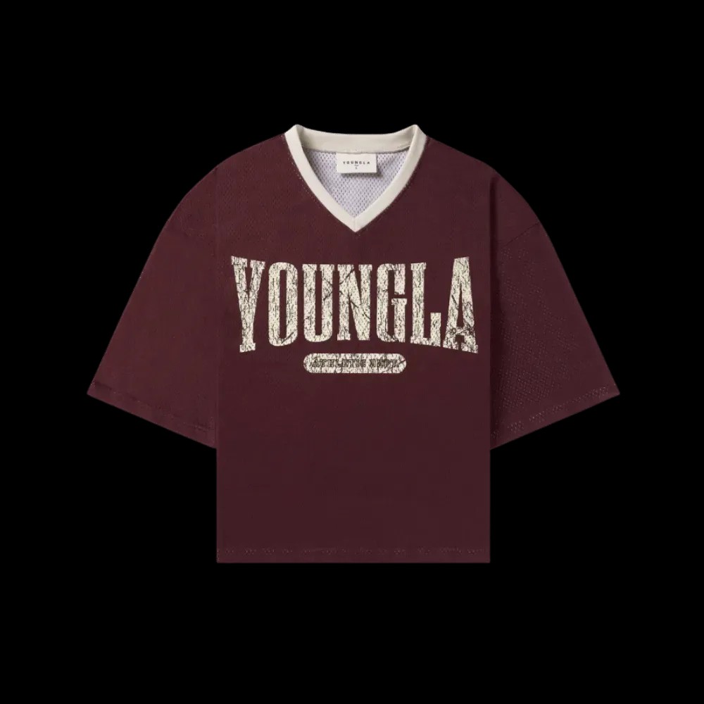 Young LA Football Cropped Jersey Burgundy - HypeFly India View 1