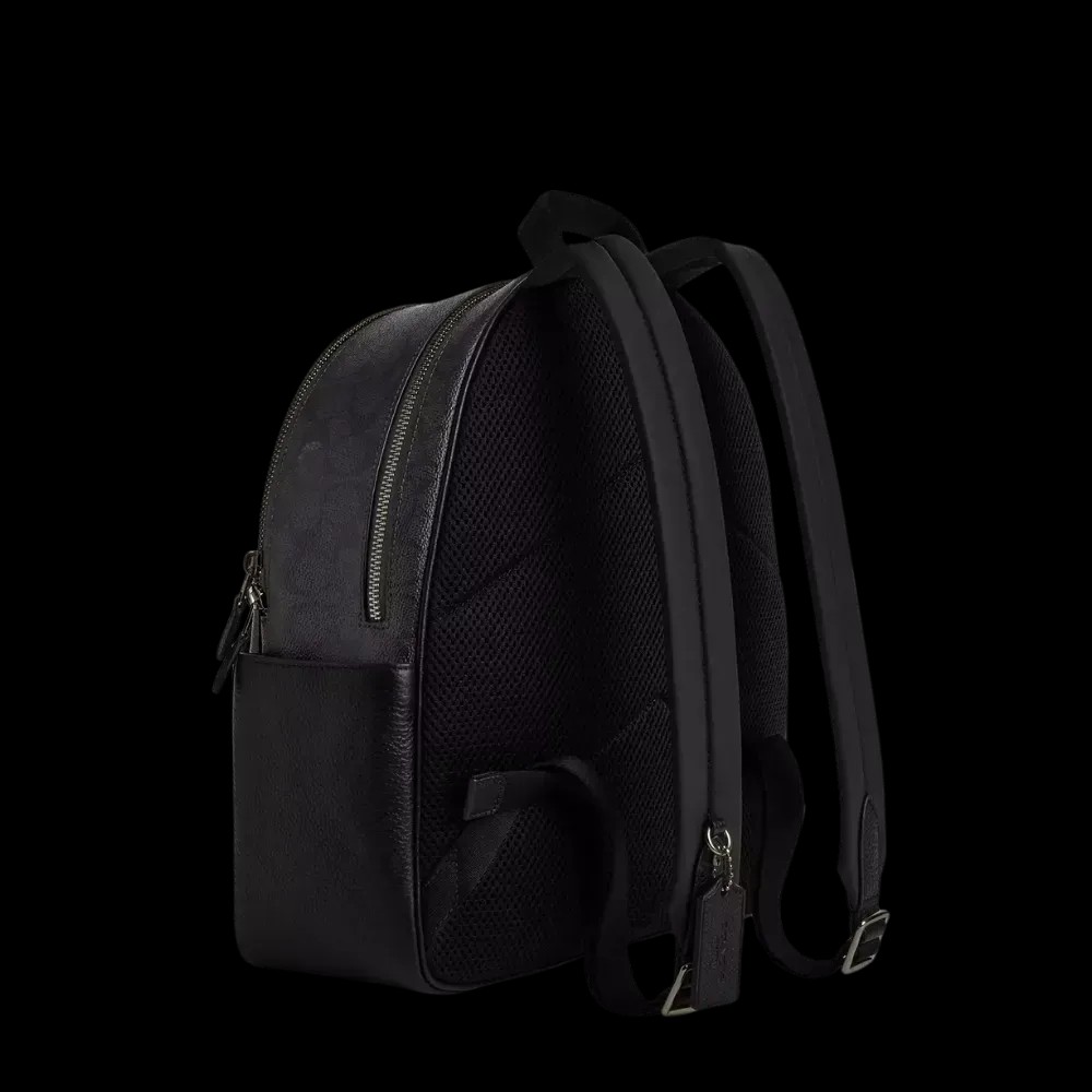 Coach Court Backpack In Signature Canvas Charcoal - HypeFly India View 2