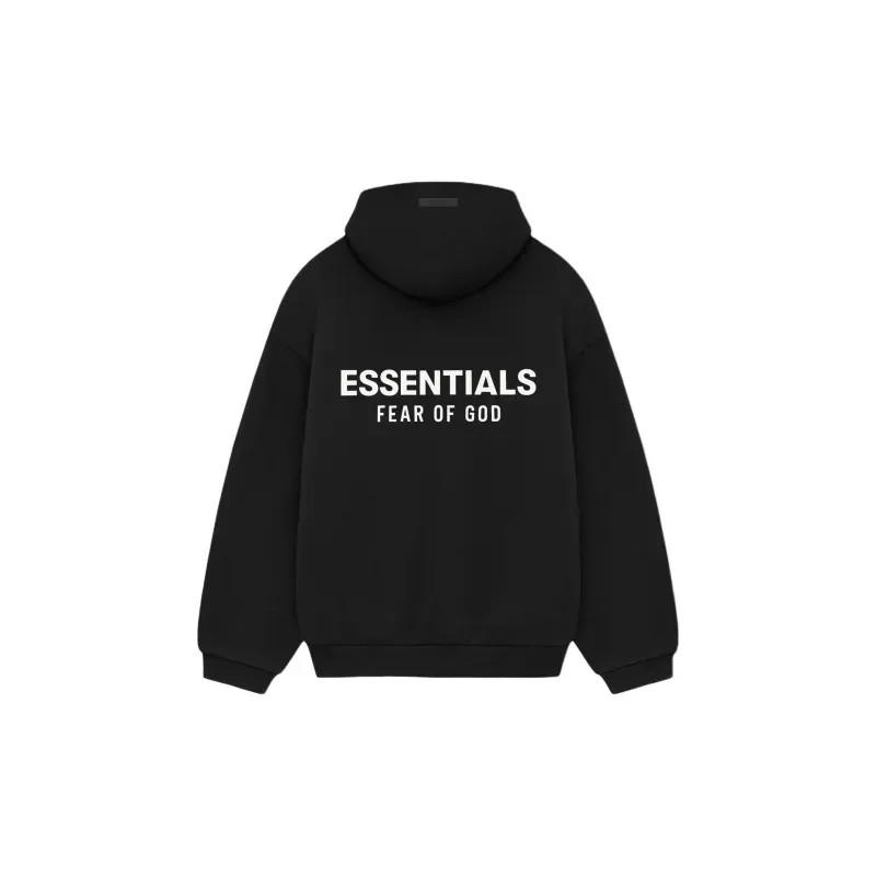 Fear of God Essentials Fleece Hoodie (FW24)Black - HypeFly India View 1