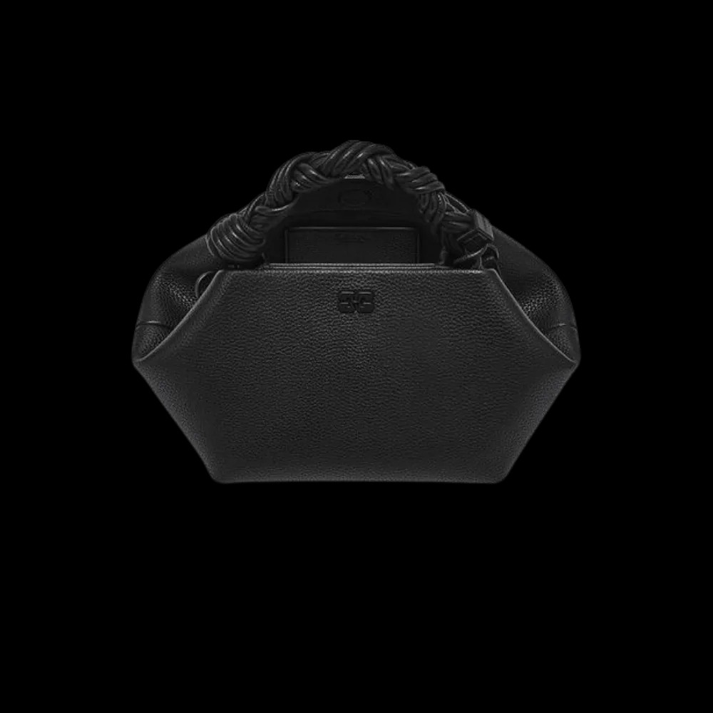 Ganni Black Grained Small Bou Bag - HypeFly India View 2