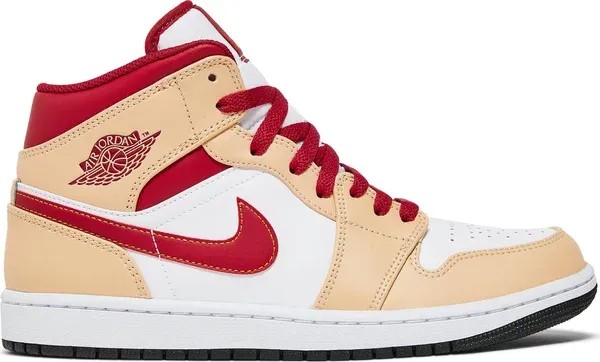 Air Jordan 1 Mid 'Light Curry Cardinal Red' - HypeFly India View 1