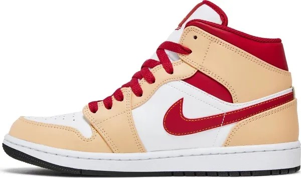 Air Jordan 1 Mid 'Light Curry Cardinal Red' - HypeFly India View 4