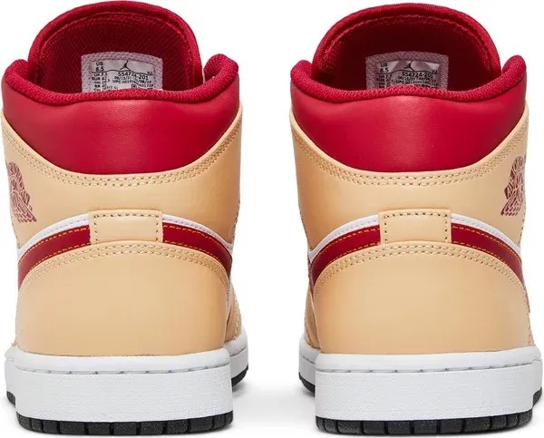 Air Jordan 1 Mid 'Light Curry Cardinal Red' - HypeFly India View 3