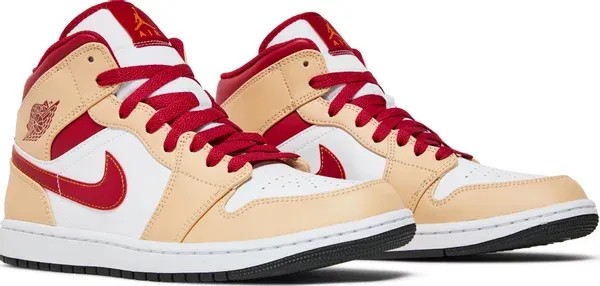 Air Jordan 1 Mid 'Light Curry Cardinal Red' - HypeFly India View 2