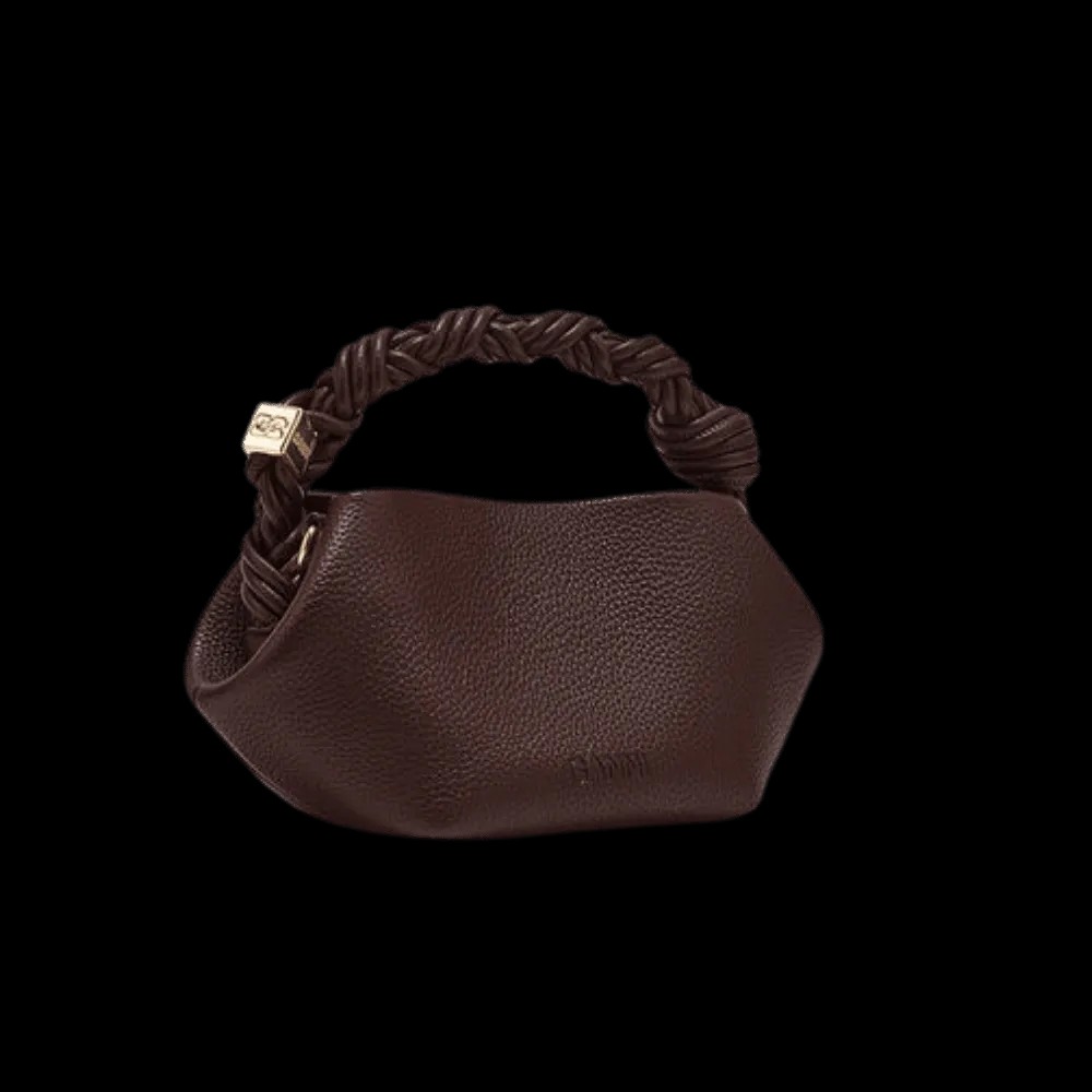 Ganni Brown Grained Mini Bou Bag - HypeFly India View 3