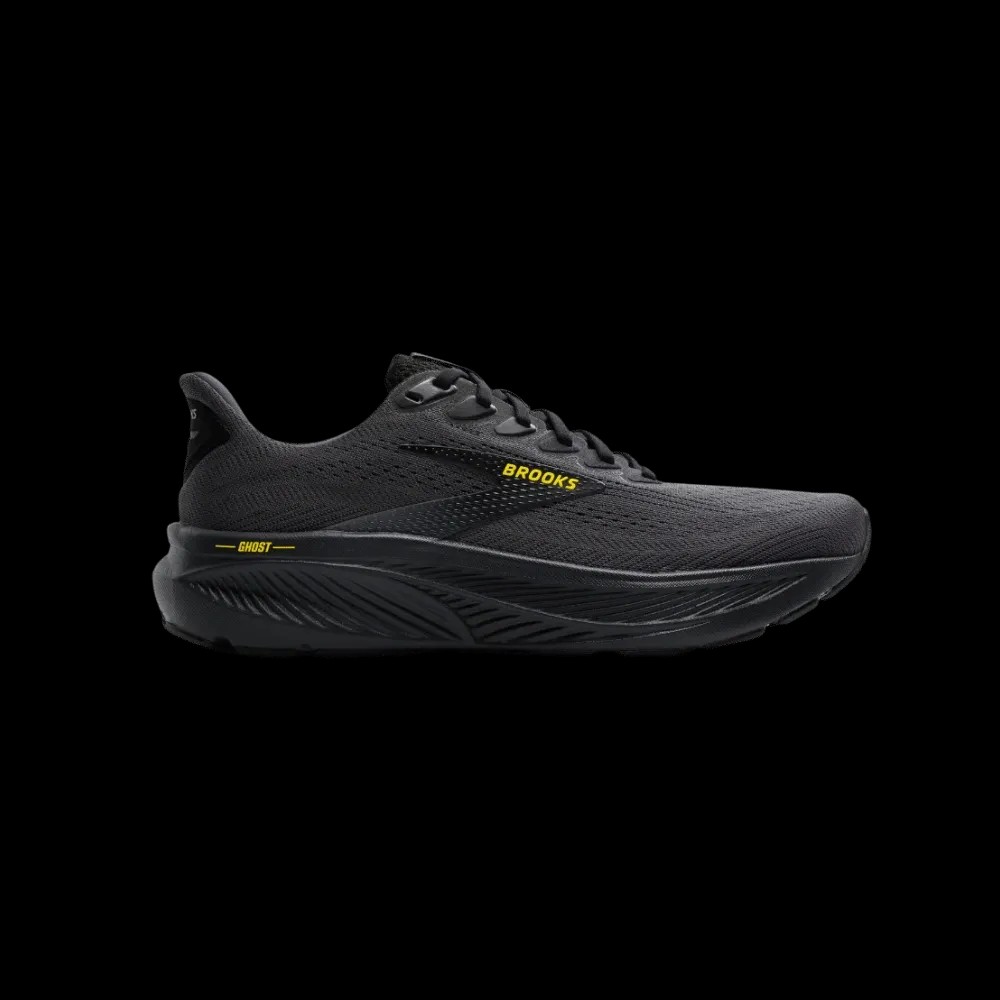 Brooks Ghost 17 Ebony Black Yellow  - HypeFly India View 1