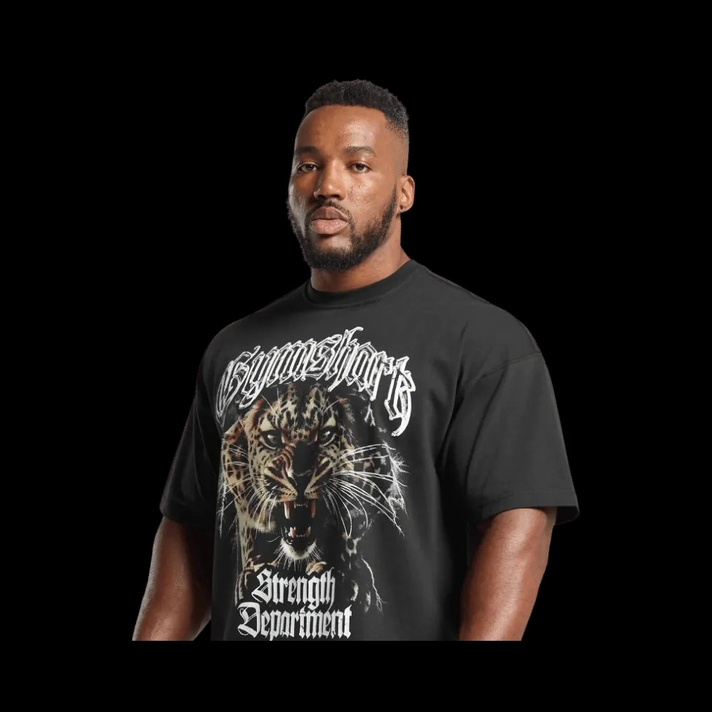 Gymshark Strength Department Animal Oversized T-Shirt Black - HypeFly India View 5