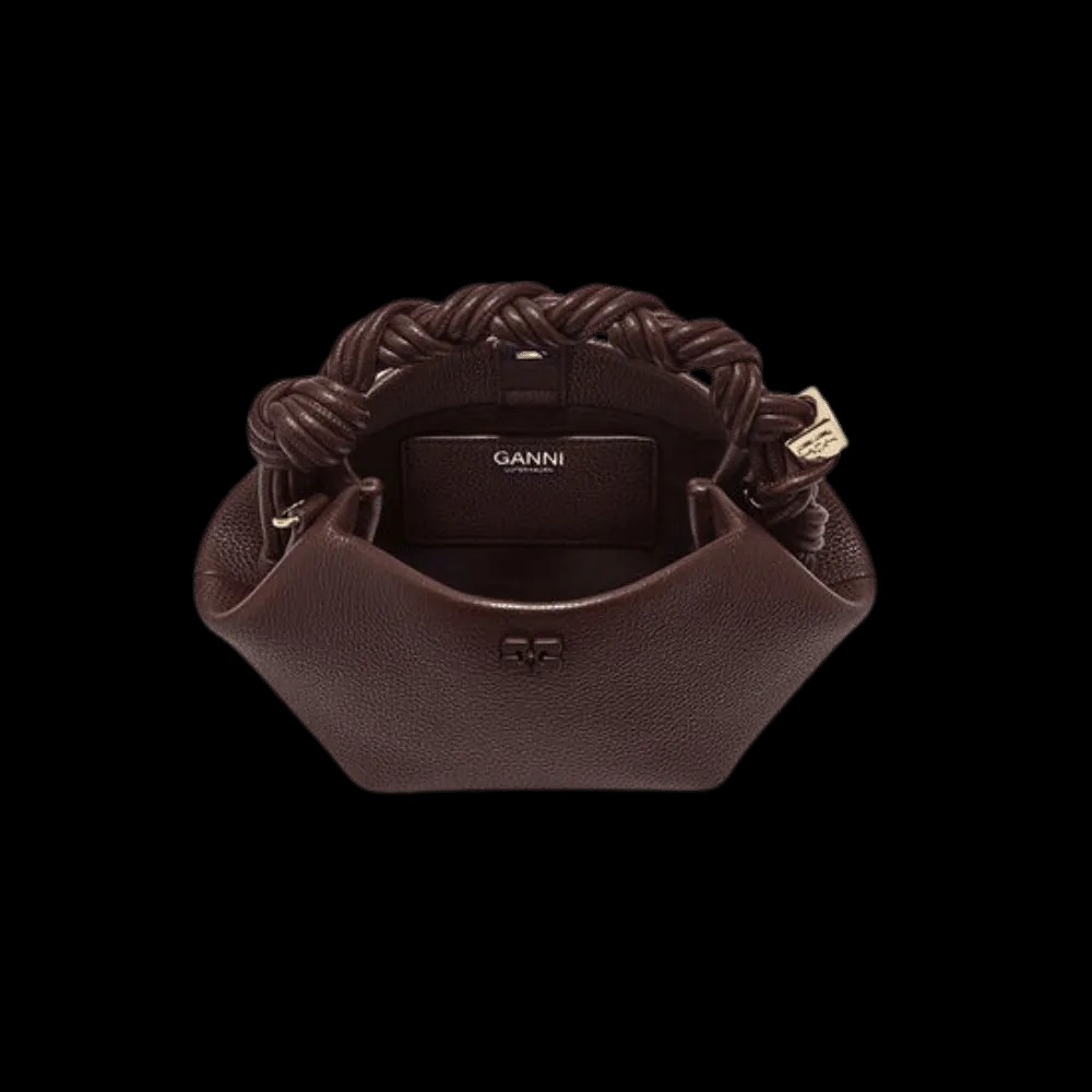 Ganni Brown Grained Mini Bou Bag - HypeFly India View 2