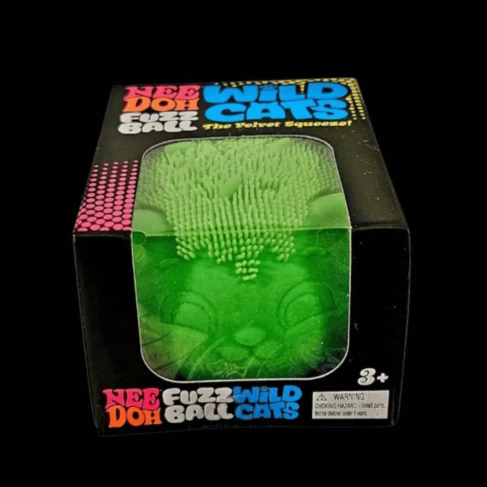 NeeDoh Fuzz Ball Wild Cats Squishy Fidget Toy Green - HypeFly India View 1