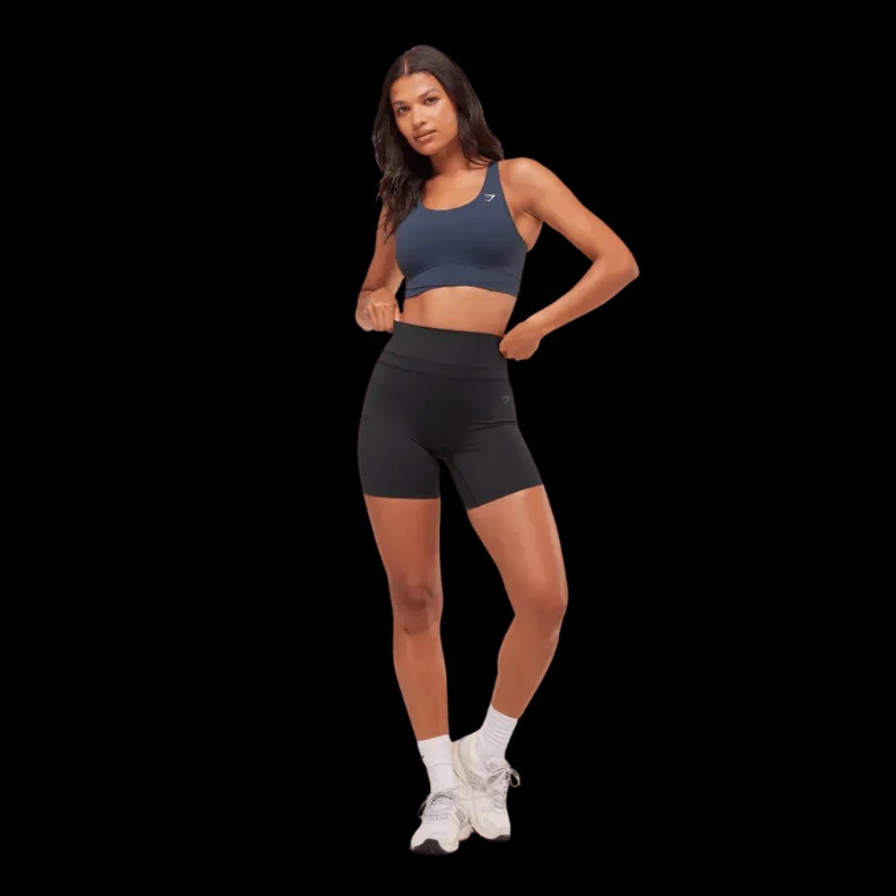 Gymshark Cross Over Sports Bra Heavy Blue - HypeFly India View 2