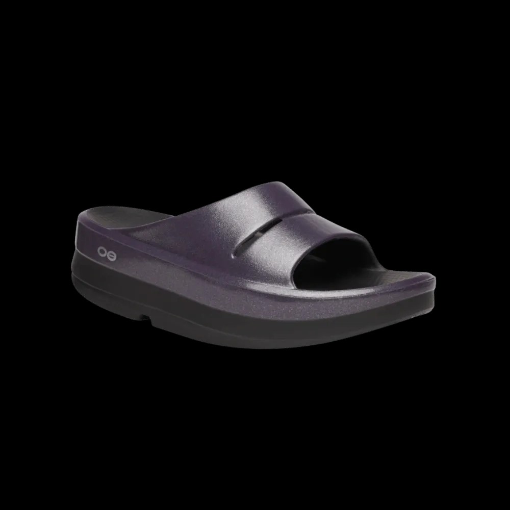 Oofos OOmega OOahh Stacked Sandal Amethyst Sparkle - HypeFly India View 2