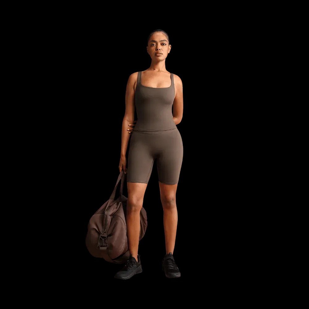 Nike X Skims Matte Women's Square-Neck Tank  Dark Sepia - HypeFly India View 2