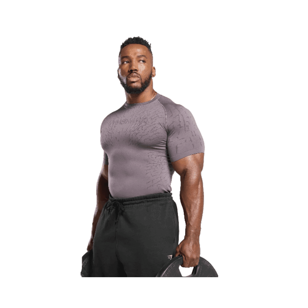 Gymshark Tectonic Seamless T Shirt Brushed Purple/Greyed Purple - HypeFly India View 3