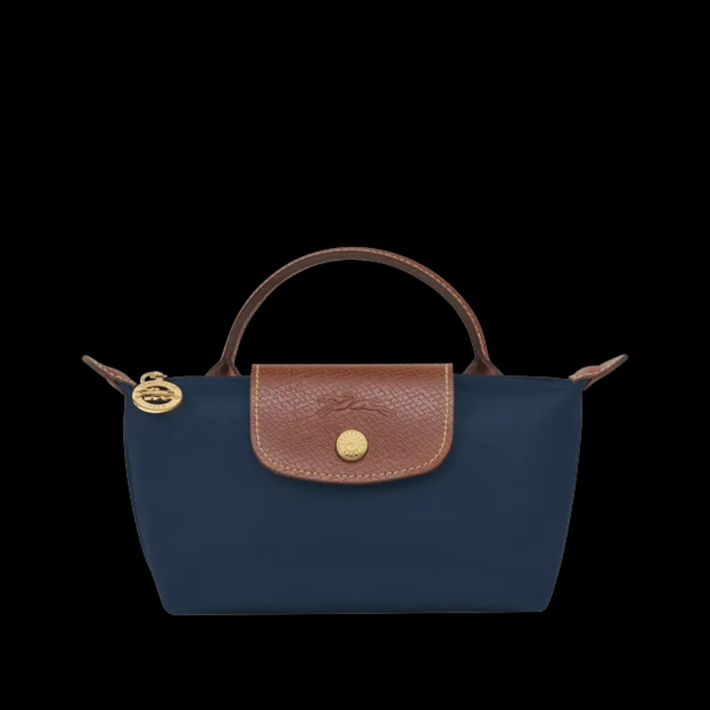 Longchamp Le Pliage Original Pouch with handle Navy - Recycled canvas - HypeFly India View 1