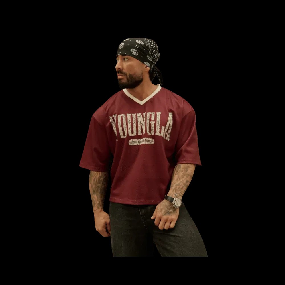 Young LA Football Cropped Jersey Burgundy - HypeFly India View 2