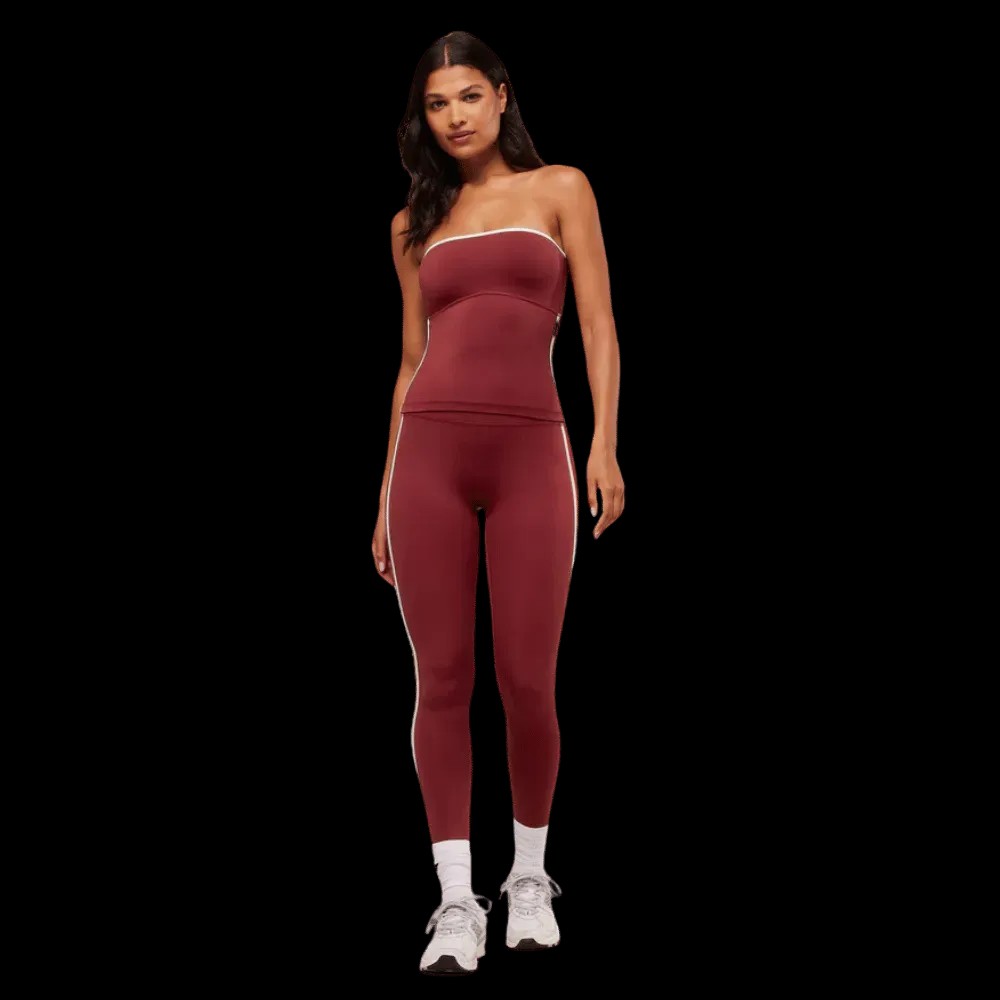 Gymshark Piping Legging Sets Red - HypeFly India View 3