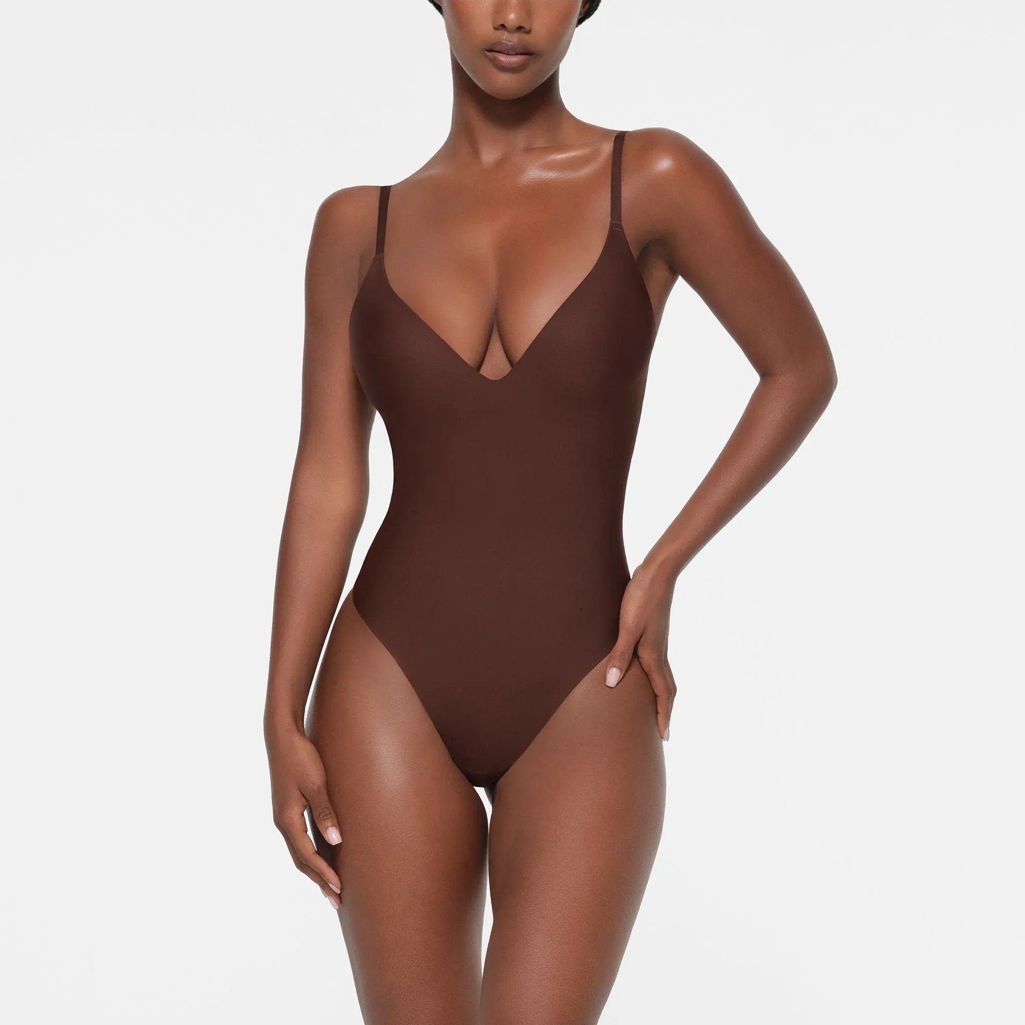 Skims Body Push-Up Thongs Bodysuit Cocoa - HypeFly India View 3