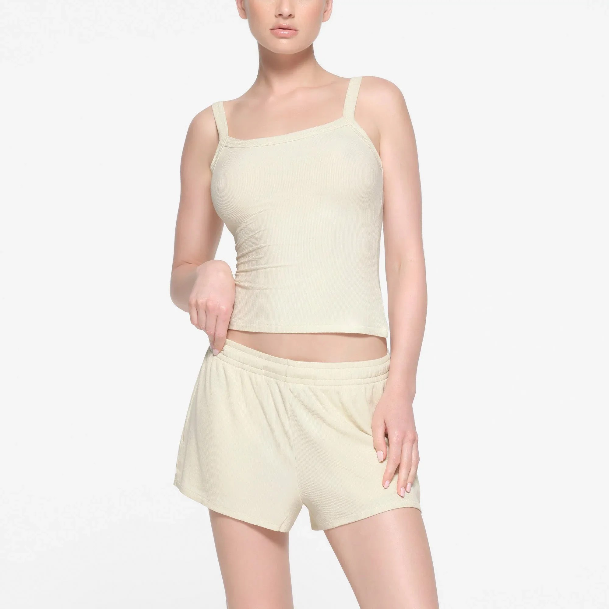 Skims Soft Lounge Loose Short Bone - HypeFly India View 3
