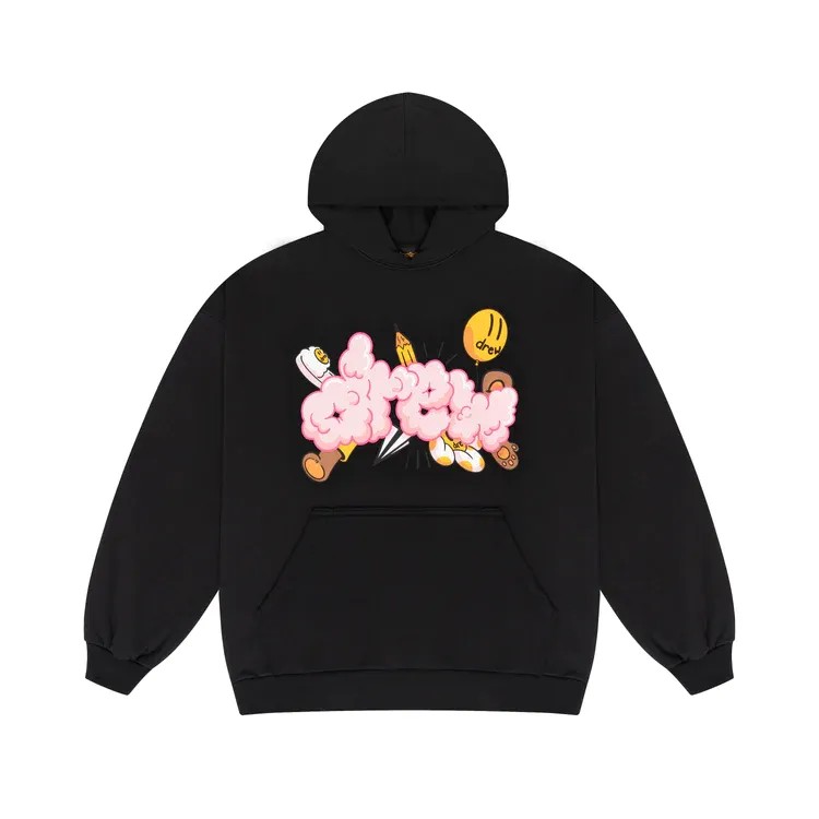 Drew House Doodle Joy Hoodie Black - HypeFly India View 1
